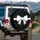 Contrasting White Bows X Marks Diamond Shapes Black Background Home Interior Decor Gift Spare Tire Cover - 3