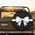 Contrasting White Bows X Marks Diamond Shapes Black Background Home Interior Decor Gift Spare Tire Cover - 2