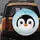 Penguin Face Prominent Wide White Eyes Geometric Snowflakes Arctic Snowdrifts - Penguin Lover Spare Tire Cover - 5