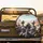Grey Alien Group Futuristic Cabin Desert Landscape - Intergalactic Travel Gift for Sci-Fi Fan Spare Tire Cover - 2
