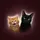 Orange Tabby Kitten Black Cat Emerald Eyes Maroon Background - Cat Lover Home Decor Gift Spare Tire Cover - 6