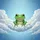 Big-Eyed Green Frog Cloud Sky Stars - Nature Lover Home Decor Gift Spare Tire Cover - 6