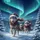 Wolves Santa Hats Plaid Scarves Northern Lights - Christmas Wildlife Gift Spare Tire Cover - 6