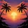 Tropical Sunset Ocean Palm Trees Rocky Shoreline Reflections - Adventure Lover Gift Spare Tire Cover - 6