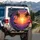 Tropical Sunset Ocean Palm Trees Rocky Shoreline Reflections - Adventure Lover Gift Spare Tire Cover - 3