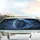 Lion Head Glowing Electric Blue Eyes Lightning Stormy Sky - Wildlife Lover Gift Car Sunshade - 5