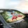 Flamingos Palm Trees Beach Scene - Beach Lover Travel Essentials Car Sunshade - 6