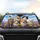 Expressive Cats Monarch Butterfly Lavender Wildflowers - Cat Lover Gift Car Sunshade - 4