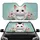 White Cat Wildflowers Floating Hearts - Home Decor for Cat Lover Car Sunshade - 1