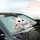White Cat Wildflowers Floating Hearts - Home Decor for Cat Lover Car Sunshade - 6