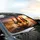 Aviator Rooster Chicks Golden Hour Highway Adventure - Travel Lover Gift Car Sunshade - 6