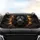 Formidable Obsidian Stone Lion Head Glowing Gold Eyes Molten Veins - Wildlife Lover Gift Car Sunshade - 4