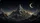 Majestic Mountain Golden Glow Crescent Moon Stars Midnight Sky - Nature Lover Gift Car Sunshade - 7