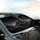 Majestic Mountain Golden Glow Crescent Moon Stars Midnight Sky - Nature Lover Gift Car Sunshade - 6