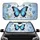 Blue Morpho Butterfly Cherry Blossom - Wildlife Lover Gift Car Sunshade - 1