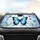 Blue Morpho Butterfly Cherry Blossom - Wildlife Lover Gift Car Sunshade - 4