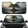 Solitary Ancient Tree Serene Lake Mountain Landscape Golden Sunbeams - Nature Lover Gift Car Sunshade - 1
