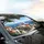 Mediterranean Coastal Village White-Sailed Boats Autumn Leaves - Travel Essentials Car Sunshade - 6