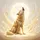 Sparkling Golden Wolf Howling Moon Feathers - Fantasy Lover Gift Spare Tire Cover - 6
