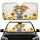 Gray Baby Elephant Golden Umbrella Sunflowers Raindrops - Wildlife Lover Car Accessory Car Sunshade - 1