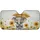 Gray Baby Elephant Golden Umbrella Sunflowers Raindrops - Wildlife Lover Car Accessory Car Sunshade - 3
