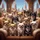 Diverse Cheerful Long Haired Chihuahuas City Skyline - Home Decor Gift for Dog Lover Spare Tire Cover - 6
