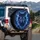 Wolf Head Jagged Lightning Smoke Wisps Nocturnal Sky - Wildlife Lover Gift Spare Tire Cover - 3