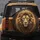 Majestic Lion Head Golden Filigree Curls Glowing Eyes & Beads - Fantasy Lover Gift Spare Tire Cover - 5