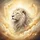 White Lion Head Golden Celestial Star Sparkle Divine Energy - Wildlife Lover Gift Spare Tire Cover - 6