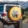 Majestic White Tiger Roaring Fangs Golden Swirls - Wildlife Lover Car Accessory Gift Spare Tire Cover - 3