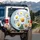 White Daisy Flowers Water Droplets - Nature Lover Decor Gift Spare Tire Cover - 3