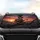 Cowboy Frog Playing Guitar Gnarled Branch Fireflies Sunset Sky - Wildlife Lover Gift Car Sunshade - 4