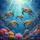 Five Sea Turtles Coral Reef - Ocean Wildlife Lover Gift Spare Tire Cover - 6