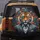Majestic Tiger Emerald Monocle Royal Suit Crimson Swirls - Opulent Decor Gift Spare Tire Cover - 5