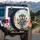 Five Grey Aliens Towering Rock Formations Cosmic Desert - Sci-Fi Lover Gift Spare Tire Cover - 3