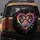 Black Neon Rainbow Heart Paw Prints - Pet Owner Lifestyle Vehicle Accessory Spare Tire Cover - 5