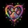 Black Neon Rainbow Heart Paw Prints - Pet Owner Lifestyle Vehicle Accessory Spare Tire Cover - 6