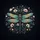 Teal Gold Iridescent Dragonfly Floral Vines Shimmering Stardust - Nature Lover Gift Spare Tire Cover - 6