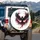 Black Raven Phoenix Creature Wings Crimson Ink - Wildlife Lover Vehicle Accessory Gift Spare Tire Cover - 3