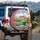 Cream House River Bridge Green Hill Flowers Trees Sky Scene Decor Gift Spare Tire Cover - 3