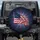 Grand Waving American Flag Starburst - Deep Red White Blue Independence Day Decor Spare Tire Cover - 1