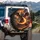 Black Dragon Fire Castle Lava Landscape - Fantasy Lover Gift Spare Tire Cover - 3