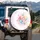 Pink Seashell Conch Starfish Palm Frond Marine Life Watercolor Spare Tire Cover - 3