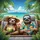 Driving Sloth Couple Tropical Beach - Road Trip Gift for Sloth Lovers Spare Tire Cover - 6