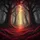 Red Foliage Mystical Forest Ancient Towering Trees Dramatic Light Spare Tire Cover - 6