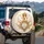 Golden A Letter Royal Crown Diamond Heart Ornate Filigree Feathers Spare Tire Cover - 3