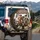 Five Dachshunds Driving Luxury Car Urban Scene - Pet Owner Auto Accessory Spare Tire Cover - 3