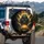 Black Panther Golden Lotus Glowing Eyes Ornate Swirls - Wildlife Lover Decor Gift Spare Tire Cover - 3