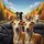 Sighthound Dogs Autumn Highway Travel Scene - Dog Lover Road Trip Essentials Spare Tire Cover - 6