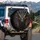 Formidable Dragon Head Fiery Orange Eyes Obsidian Scales - Fantasy Lover Gift Spare Tire Cover - 3